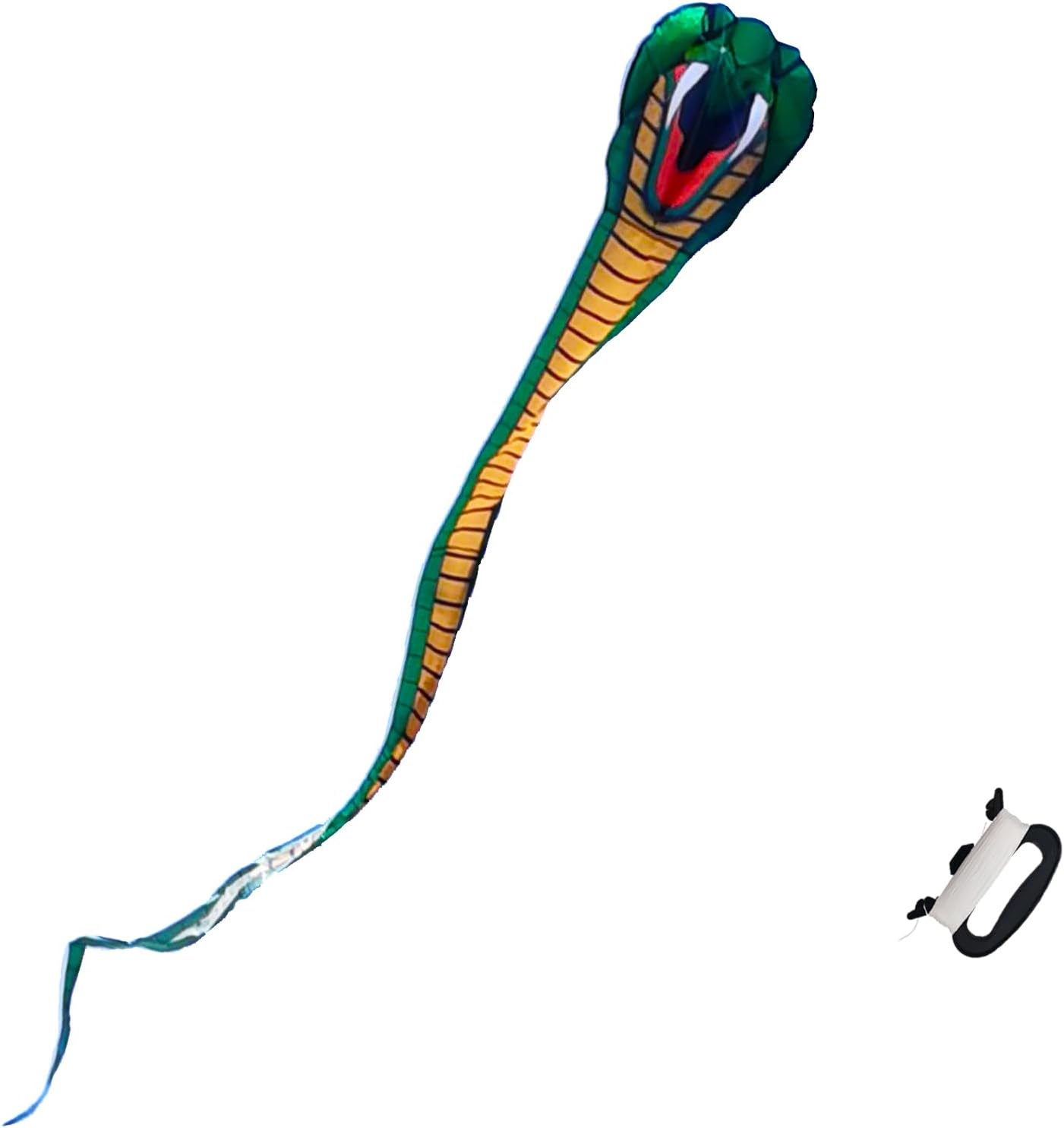Besra Large Cobra Snake Kite 52ft Colorful Rattlesnake Kite with Long Tails Outdoor Fun Sports with Flying Tools