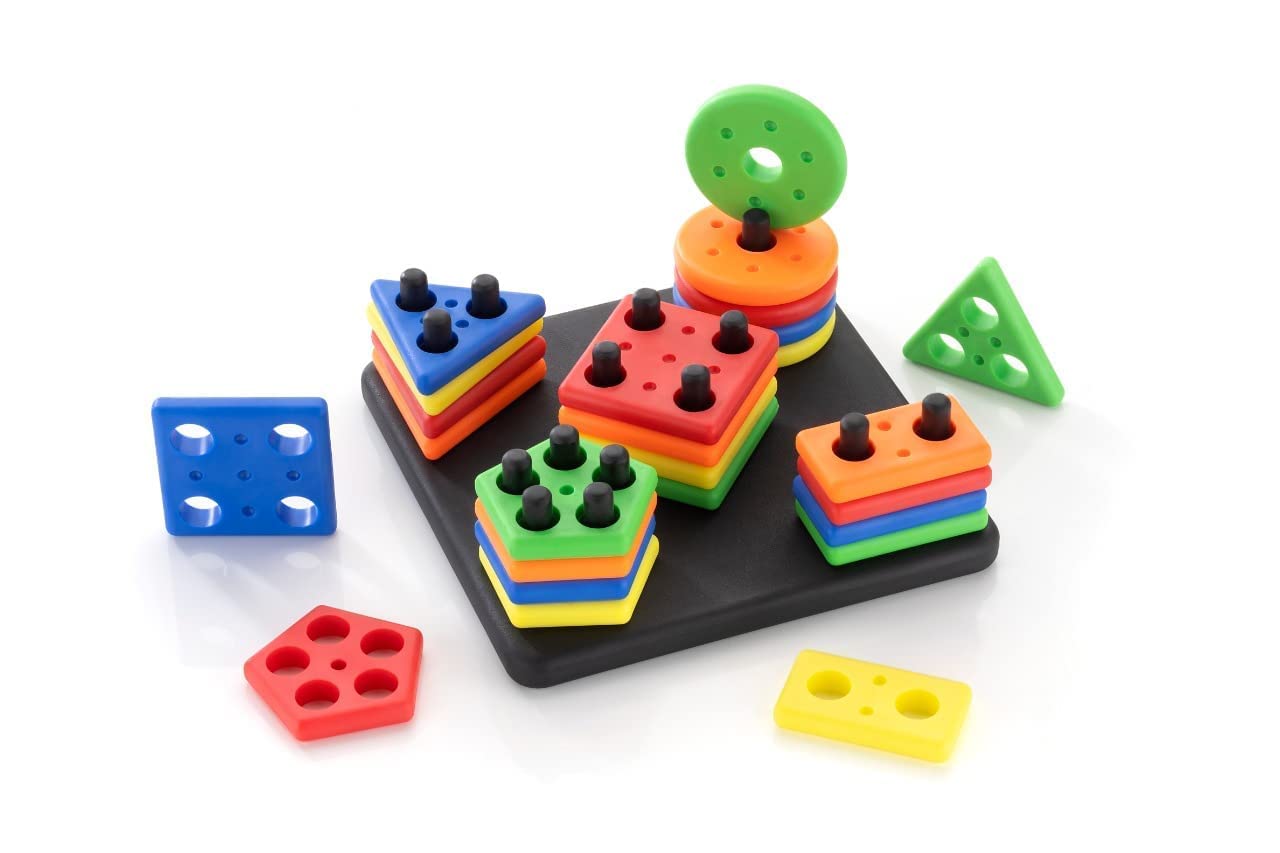Block Sorting and Stacking Toys for 3+ Years Old Toddler Shape Sorter and Color Stacker Preschool Boy Girl Educational Toy (B0D5BNDPMD) Amazon Price History, Amazon Price Tracker