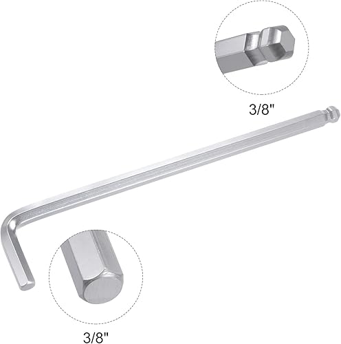 Miniatura 3 de uxcell Llave hexagonal de extremo de bola de 38", herramienta de reparación CR-V de brazo largo en forma de L, SAE 4 piezas