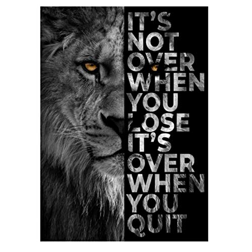 Lion sauvage lettre citation de motivation affiches d'art et impressions sur toile peinture décorative mur Art photo pour bureau décor à la maison Cover