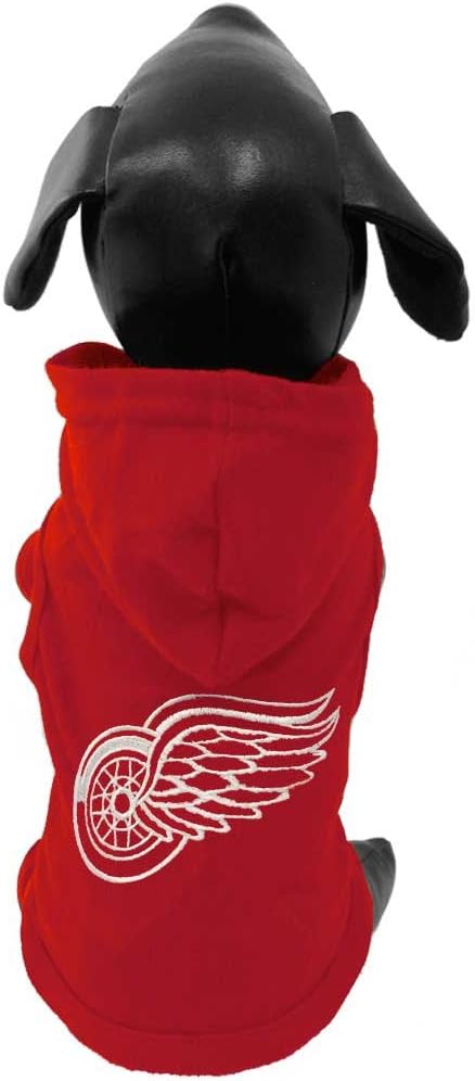 NHL Detroit Red Wings Cotton Hooded Dog Shirt, Small, Red