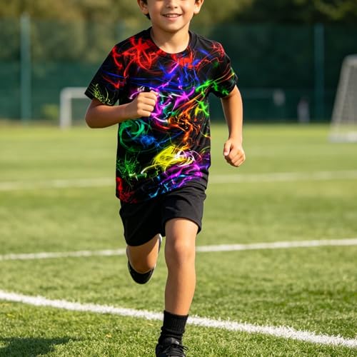 Image of Hgvoetty Boys Girls Graphic T-Shirts Kid 3D Casual Tops Tees for 6-16 Years | Youth Novelty Shirts, Bright Eye-Catching Design, Lightweight and Soft Material, Suit for Daily Sport, Party and School Wear