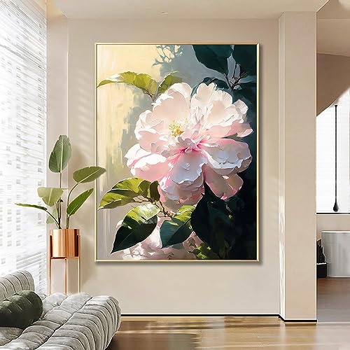 Peinture Sur Toile Fleur Pivoine | Impression Jet d'Encre Premium Style Scandinave 70x100