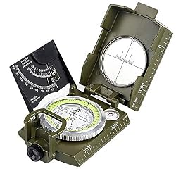 BIJIA Brújula Profesional, Todo Metal Militar Brújula de Alta precisión Impermeable con inclinómetro y Nivel de Burbuja para Excursionismo, Escalada, canotaje, exploración, Caza, geología…
