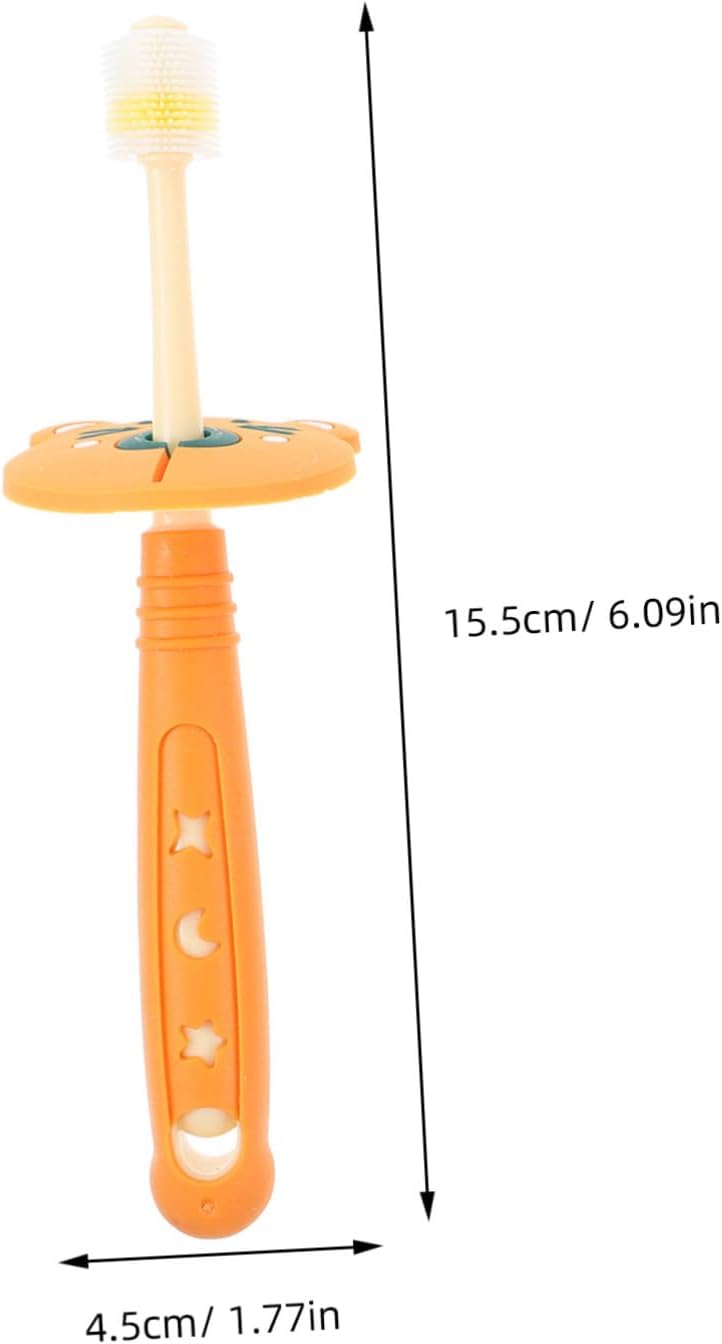 3Pcs Toothbrush for Ages Soft Bristle Manual Teeth Cleaner with Ergonomic Head Design Washable Toothbrush in Green Orange and Red Random Color