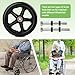 Royitay 2 Pack 6 Inch Rubber Wheelchair Wheels Replacement for Walkers, Rollators, Wheelchairs,Durable Anti-Slip ABS Wheel Hub- Universal Aid Wheels for Adults, Seniors, Black