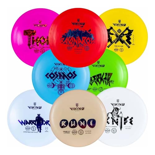 Viking Discs Ground Series Disc Golf Set with 8 Discs for All Distances PDGA Certified Complete Gear for Adults Including Putter Midrange Fairway and Distance Driver