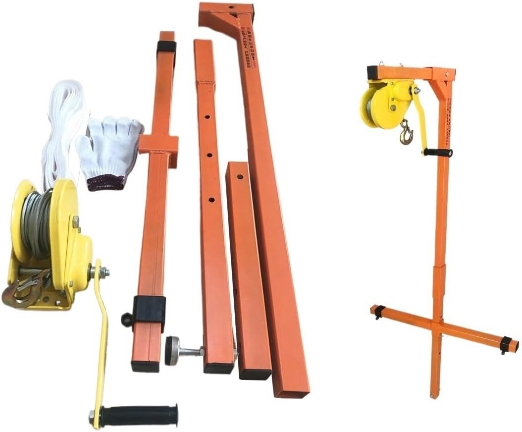 Portable Air Conditioner Outdoor Unit Installation Hoist Tool with Bracket and Hand Winch for Easy and Safe HVAC Setup
