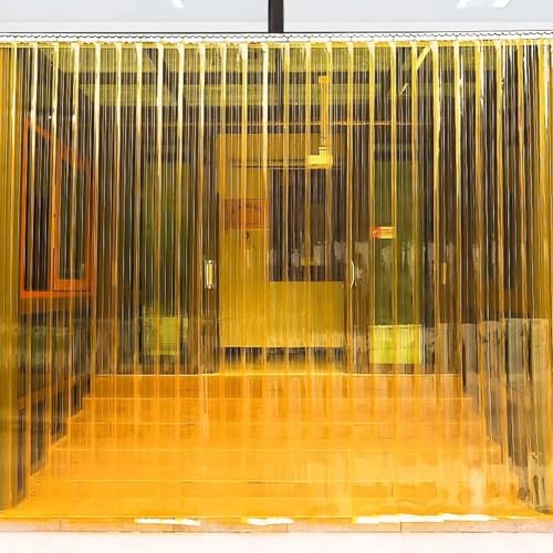 Cammeciso Paneles de Cortina de Tira de PVC,Cortina de láminas Industrial,Comercial Cortina PVC Transparente,con Accesorios,Resistente al Polvo,para Puerta de almacén,Tiendas,Cuarto frío
