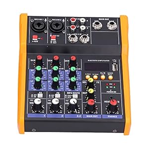 4-kanaals Audiomixer, Draagbare Geluidskaartkaart Desktopsysteem Stereo DJ Ruisonderdrukking Draadloze USB-aansluitingsmixer