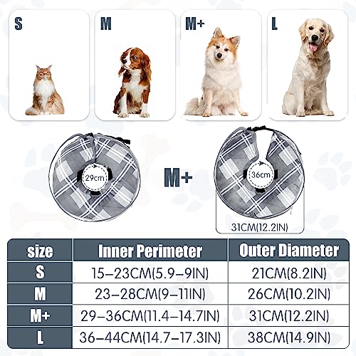 Image of Inflatable Dog Collar, Recovery Collar Dog, Inflatable Dog Collars After Surgery, Soft Dog Cone Collar, Protective Inflatable Collar for Anti Lick (Grey, M+)