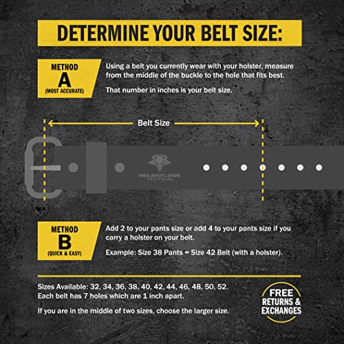 Relentless Tactical The Ultimate Leather Gun Belt | Made in USA | Concealed Carry EDC Belt for Men | Leather Gunbelts | CCW Holster Gunbelts