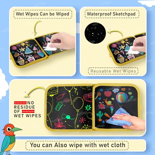 Image of Zest 4 Toyz Drawing Book for Kids Reusable Coloring Book 2 Sheet with Sketch Color Book Activity Book Educational Toy for Kids Birthday Gift for Girls & Boys (Pack of 1)
