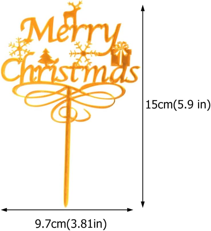 ULTECHNOVO 6pcs Christmas Cupcake Toppers Glittery Cake Topper Merry Christmas Party Table Centerpiece Food Picks Cupcake Decoration Supplies for Winter Santa Happy New Year Party Supply image 2