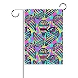 Chen Miranda Ice Cream Geometrical Double-Sided Polyester Garden Home Flag Banner for Party Home Outdoor Decor 12x18 inch