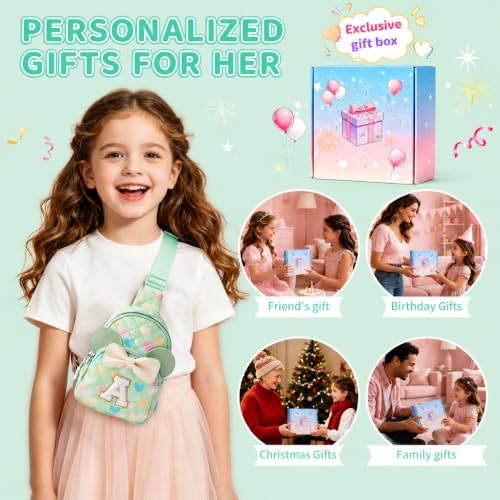 Birthday Gifts for Girls, Personalized Initial Pink Sling Bag for Kids, Custom Monogram Crossbody Fanny Pack Waist Bag Purse, Cute Adjustable Shoulder Bag for 3-12 Year Old Girls — view 2