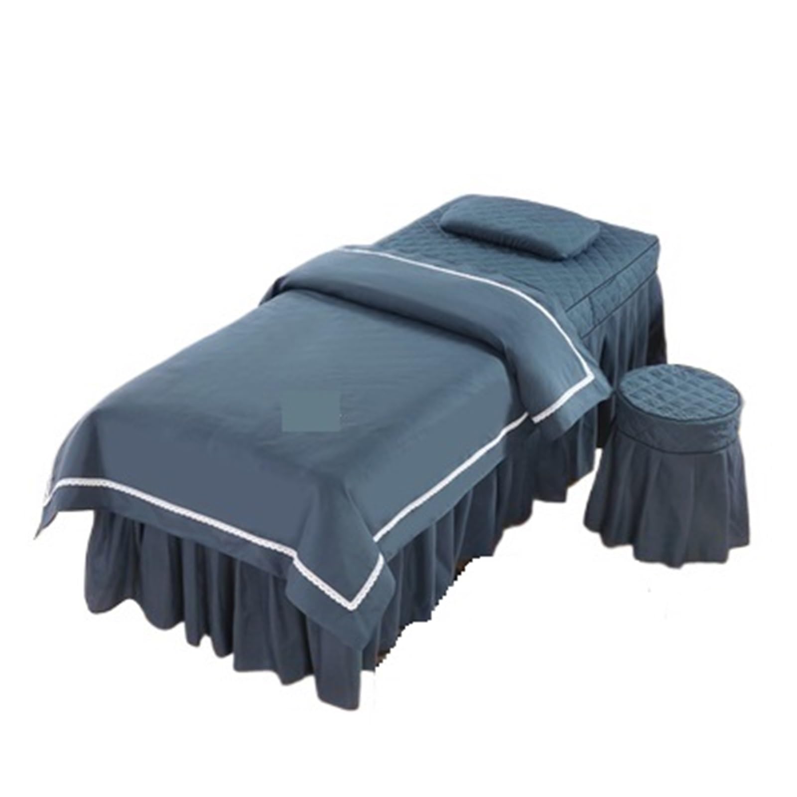 Massage Table Skirt 4pcs/Set Beauty Salon Bedding Set Massage Spa Bedskirt +Stoolcover+Pillowcase+Quilt Cover Bedspreads(Color 4,185x70cm)