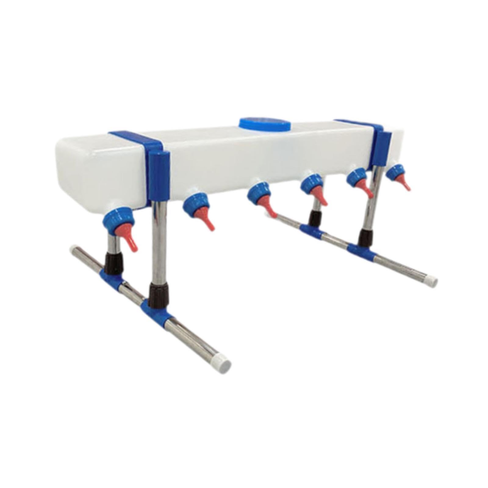 Feeder para Granja Alimentador de Corderos Y Terneros Bucket de Leche con Múltiples Cabezales Construcción Estable de PP Y Silicona Adecuad, 6 Cabeza con Soporte