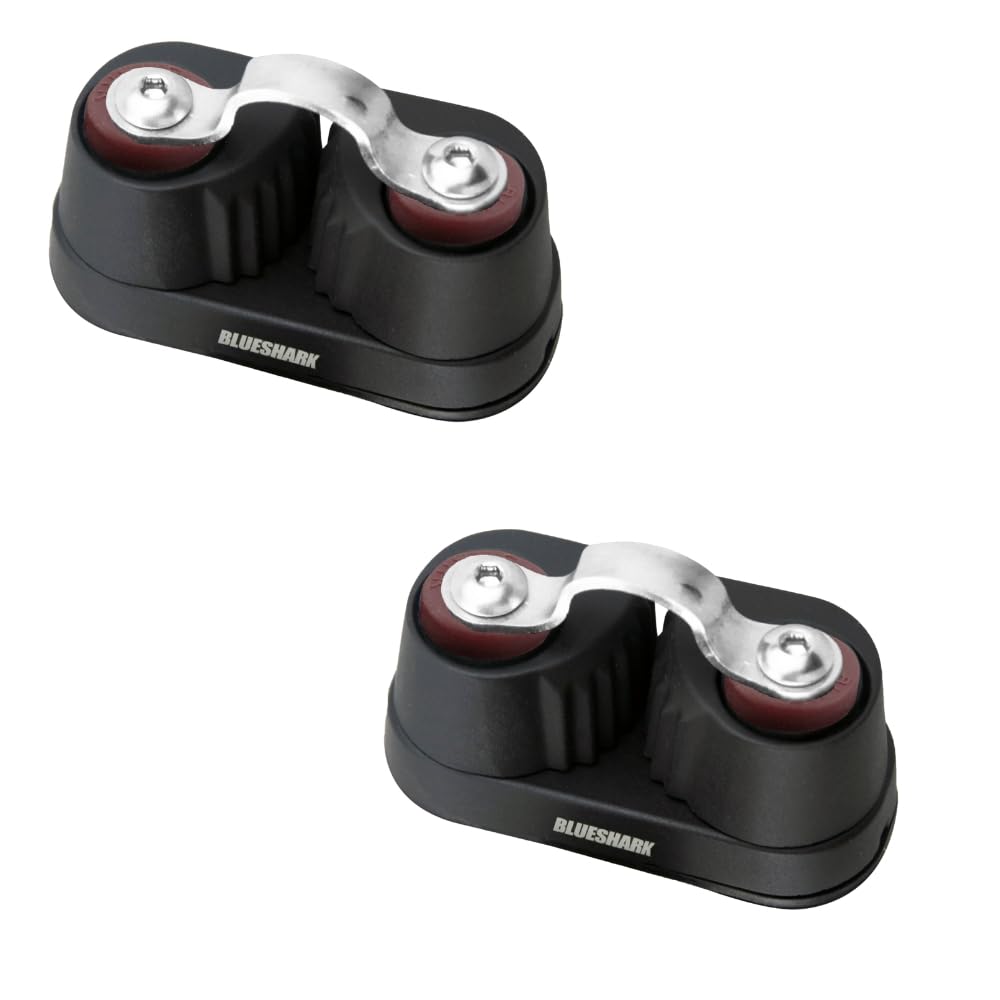 BLUESHARK Premium Quality Sailing Cam Cleat Medium Aluminum with Wire and Strap Fairlead (2-Pack) 137