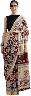 Vaishnavi Handicrafts Women's Hand Block Print Jaipuri Cotton Mulmul Saree with Blouse Piece | Cotton Saree For Women & Girls Price In India