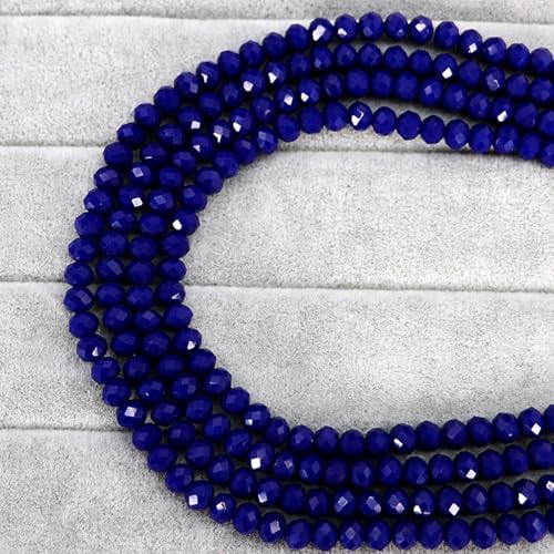 CrzBeadss 265Pcs Briolette Glass Beads for Jewelry Making, 8mm Faceted Crystall Beads for Bracelets Making, Rondelle Blue Glass Beads Bulk for Crafts Wine Charms Wind Chimes Suncatchers by CrzBeadss - Used condition - US$10.72
