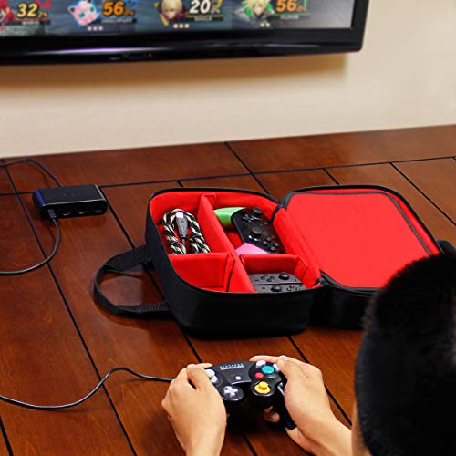 USA Gear Estuche de Transporte Compatible con Nintendo Switch 2, Dock Station, Control Gamecube/Pro, Joy-Cons y Más Accesorios para Nintendo Switch 2 - Interior Personalizable - Rojo - imagen 3