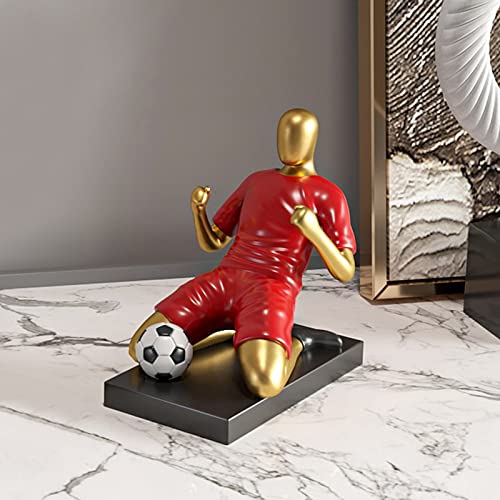Teatones Soccer Goal Celebration Statues Gold Abstract Sculpture Resin Collectible Figurines For Golden Home Decor Accents Living Room Office Desk Bookshelf Decorations #TOP6
