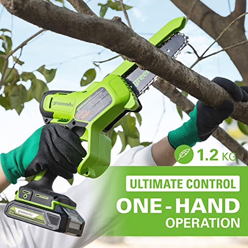 Greenworks 24V Mini Chainsaw 4 Inch (10cm) Cordless Battery Powered Chainsaw Without Battery & Charger,7.8m/s Chain Speed Electric Chainsaw for Tree Branches, Garden Cutting, Courtyard & Household - Image 8