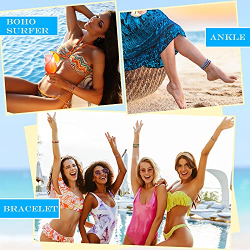 image for Yinkin 36 Pcs Surfer Bracelets for Men Unisex Surfer bracelets Summer 