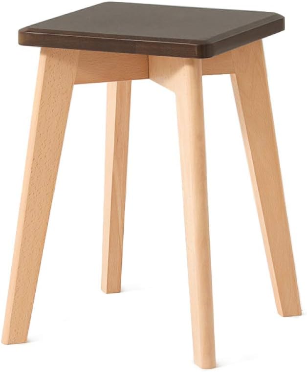 Solid Wood Stool, Beech Wood Home Dining Room Dressing Study Square stools, Simple Living Room Modern Bedroom Health/Nut/Brown / 2943cm
