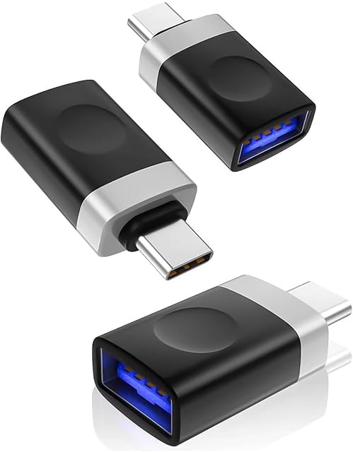 BASESAILOR USB C Male to USB 3.0 Female Adapter 3Pack,Thunderbolt 3 to Type A OTG Converter for MacBook Pro,iPad 10th Air 4 4th 5 5th Mini 6 6th Generation,Microsoft Surface Go,Samsung Galaxy S21 S22