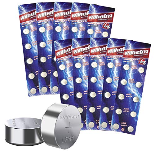 Wilhelm AG13/147/LR44/SR44W/357/LR1154/V13GA - Pilas alcalinas (100 unidades, 1,5 V) Cover