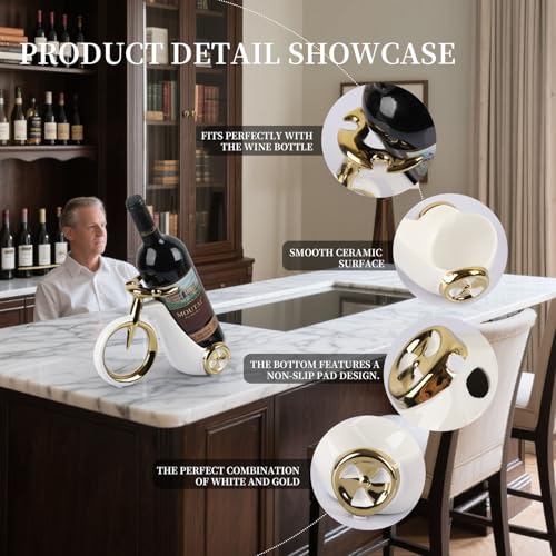 Home Decor Modern Art Ceramic Statue,White Gold Sculpture Decor Elegant Modern Living Room Decorations Dining Room Table Centerpiece for Office Centerpiece - Image 4