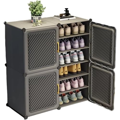 FiveLn シューズボックス シューズラック 靴箱 下駄箱 DIY組み立て式 防塵・防汚・防水 大容量 玄関 屋外 おしゃれ 軽量 コンパクト (2排,6層)