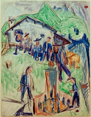 Art d'Ernst Ludwig Kirchner affiche artistique deux filles vertes toile salon 60x90cm