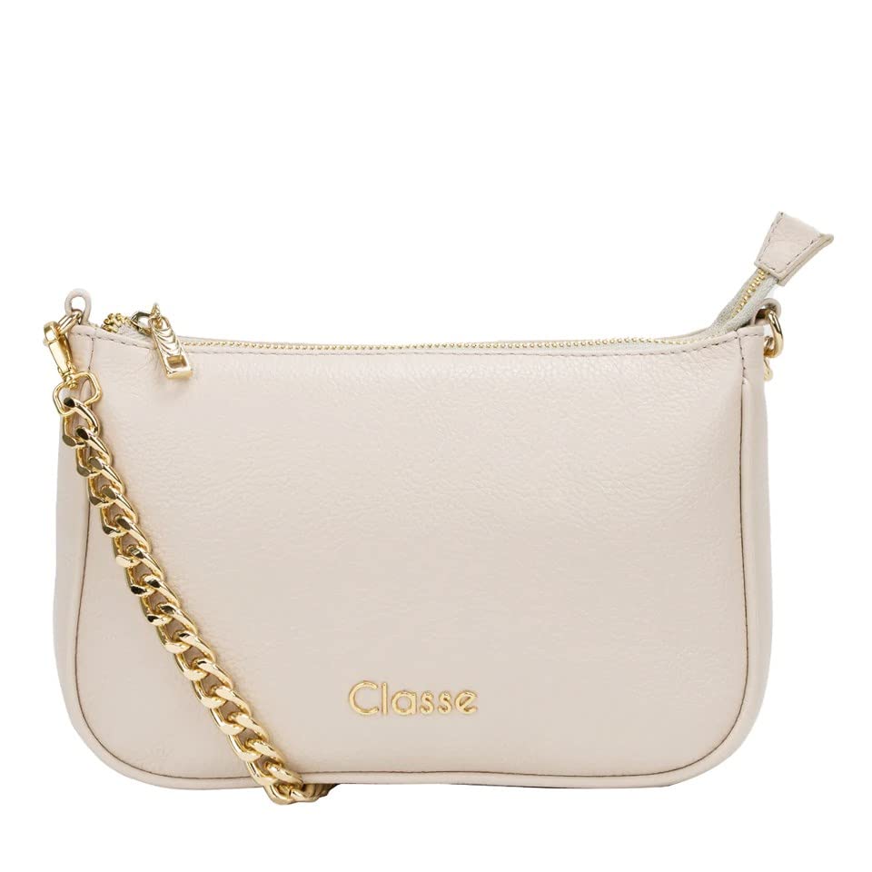 Bolsa Croos Body Couro Creme Classe 3016-2G