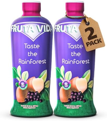 Fruta Vida – 2 Pack of 30 oz Bottles – Acai – Yerba Mate – Cupuacu Juice – by Pro Image International