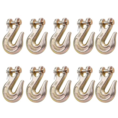 G80 clevis grab hook, 1/2", 12,000 lbs, zinc plate (10 pack)