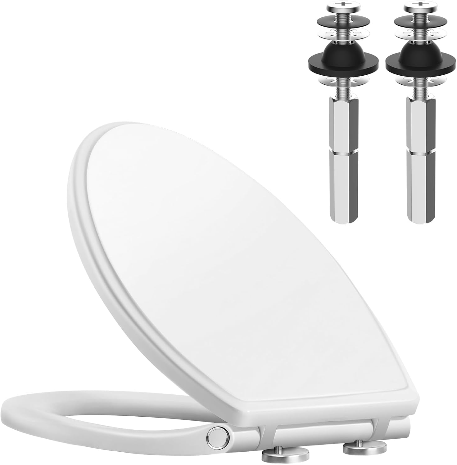 Hibbent Premium Elongated Toilet Seat with Toilet Seat Bolts Kit