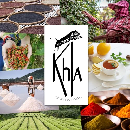 Khla - Kampot Pfeffer Schwarz Bio 100g - Schwarzer Pfefferkörner Ganz Biologisch - Grand Cru - Zutat Küchen - Direkt vom Erzeuger - Schwarze Körner Ganze für Mühle - Herkunft Kambodscha