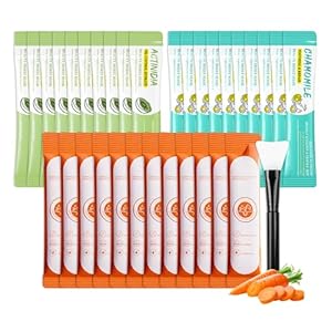 Clay Face 30 Pods-Recovery Mud Mask,Kiwi Fruit,Chamomile,Rose for Deep Pore Cleansing Facial Mask,Mini Clay Face Masks with Facial Brush,Travel Friendly,Mud Masks for Blackheads and Pores 2.11 oz each