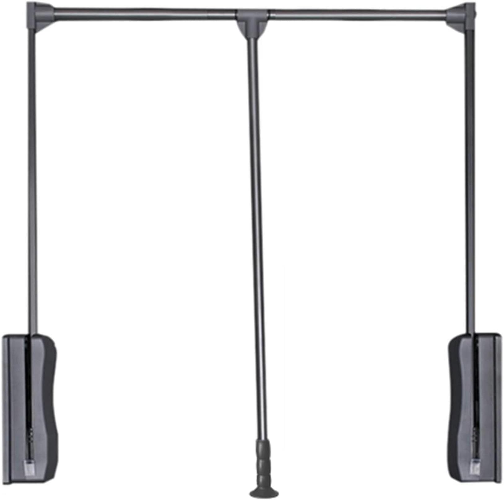 GTHTUHFD 51 To 120 Cm Adjustable Side Mounted Pull Down Closet Rod, Heavy Duty Closet Pull Down Rods Hanger For Hanging Clothes Wardrobe Lift Rail W/Telescoping Handle,88-12065