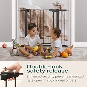 Cumbor 29.7-40.6" Baby Gate for Stairs, Mom's Choice Awards Winner-Dog Gate for Doorways, Pressure Mounted Self Closing Pet Gates for Dogs Indoor, Durable Safety Child Gate with Easy Walk Thru Door Cumbor 297 406 Baby Gate for Stairs Moms Choice Awards Winner Dog Gate for Doorways Pressure Mounted Self Closing Pet Gates for Dogs Indoor Durable Safety Child Gate with Easy Walk Thru Door