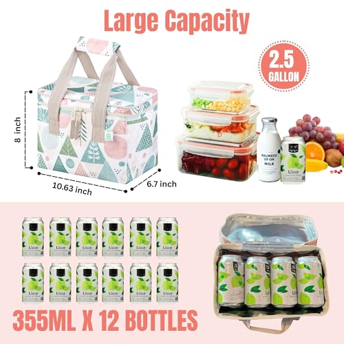 VENO 2 Pack Insulated Lunch Bag for Women Men - image 2