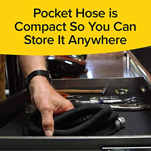 Pocket Hose Original Silver Bullet Lightweight Water Hose by BulbHead - Expandable Garden Hose That Grows with Lead-Free Connectors - Safe Drinking Water Hose – Kink-Resistant & Stores Easily! (50 Ft)