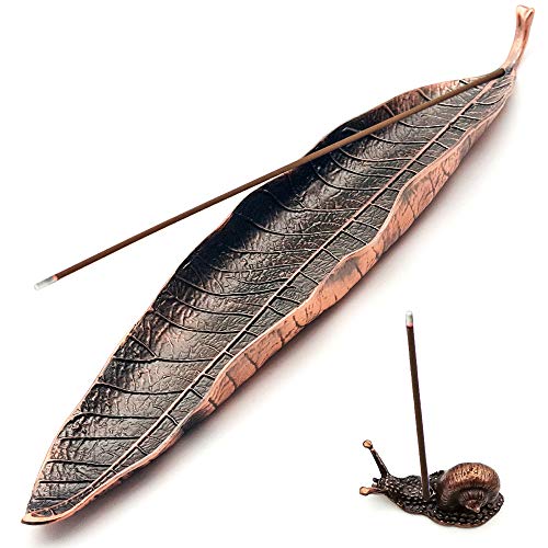 Incense Holder Set - Leaf and Snail Incense Burner,Incense Holders for Sticks Ash