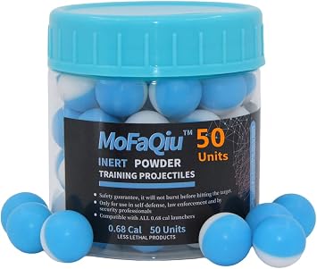 68 Cal Inert Projectile Ball,Fracture Groove Design,Laser Welding,for Training paintballs,Pepper Practice Ball, Pepper Training Ball, Compatible All .68 Cal Pepper Ball launchers