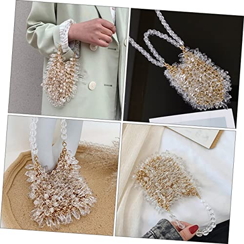 Sac doré design perles Healvian en coton polyester pour femme