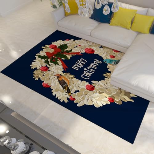 Tapis Vintage Noël 120x150cm antidérapant sans glisse