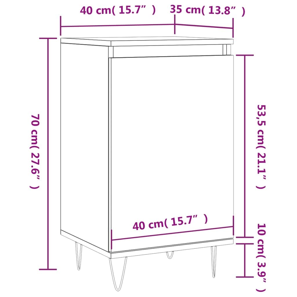 VidaXL Credenza In Legno Rovere Sonoma - Credenza Rovere Sonoma 40x35x70 Cm In Legno Multistrato 93643564